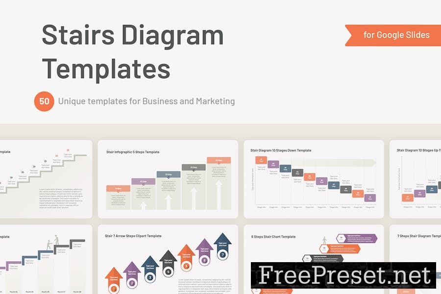 Stair Diagram Templates for Google Slides 84JJBKF