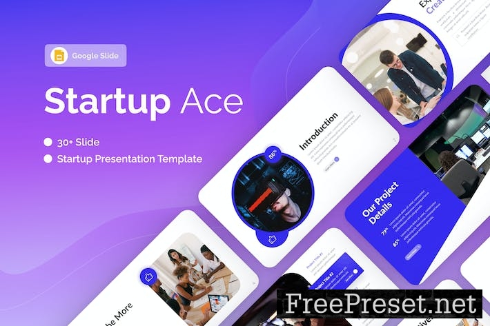 Startup Ace Blue Corporate StartUp Google Slides PRPUHN8