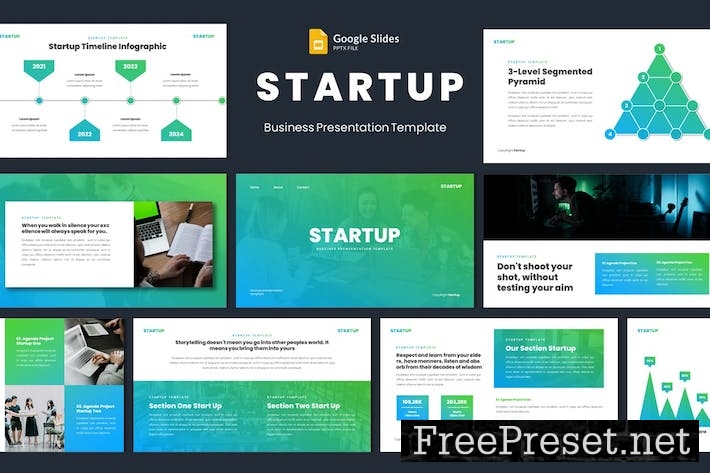 Startup Business Pitch Deck Google Slides Template M8PA5JX