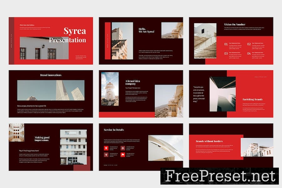 Syrea : Pitch Deck Red Google Slides LDYSJST