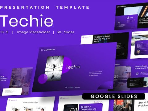 Techie - Creative Online Company Google slides R8VACPC