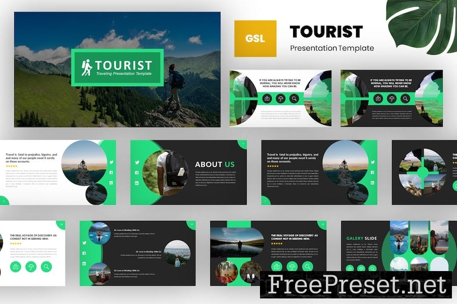 Tourist - Adventure Google Slides Template 4M584AB