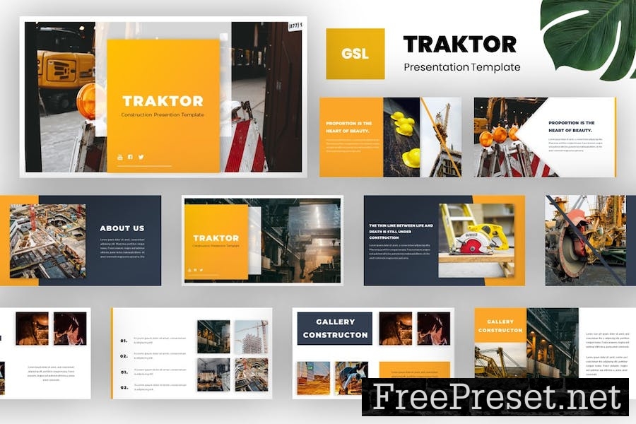 Traktor - Construction Google Slides Template 7SWNGT9