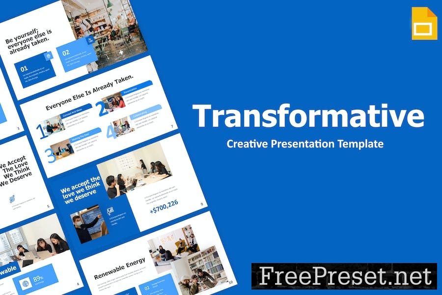 Transformative Blue Creative Business GoogleSlides BE72E8F