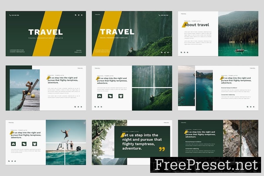 Traveling & Adventure Google Slides Template QQ9EEU2