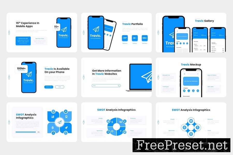 Travic - Agency Mobile App Google Slides Template 46PDSUZ