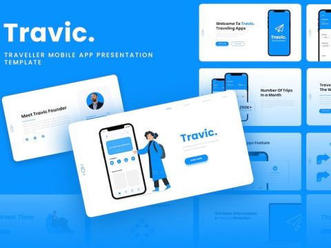 Travic - Agency Mobile App Google Slides Template 46PDSUZ