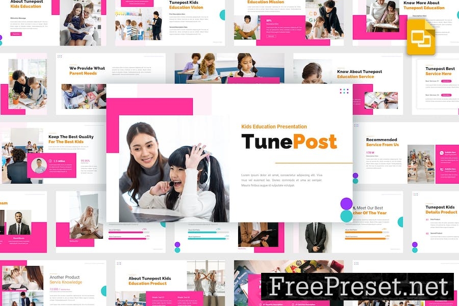 Tunepost - Kids Education Google Slides Template KDNHTSS