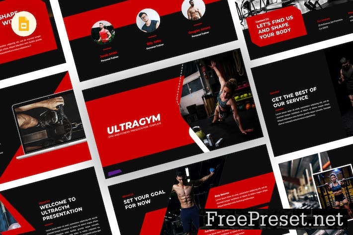 Ultragym - Gym Google Slides Template UAP83BK