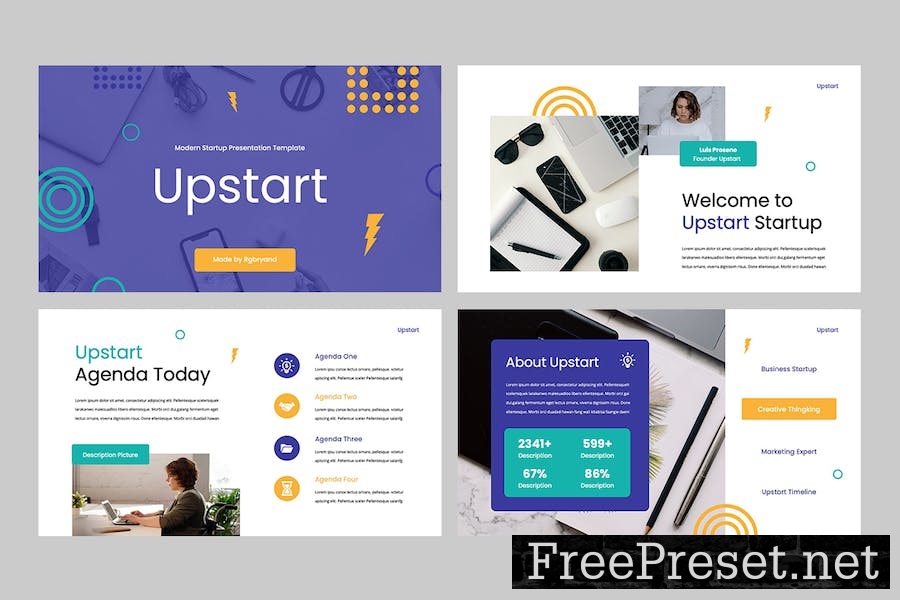 UPSTART - Business Modern Google Slides Template VWDZ55C