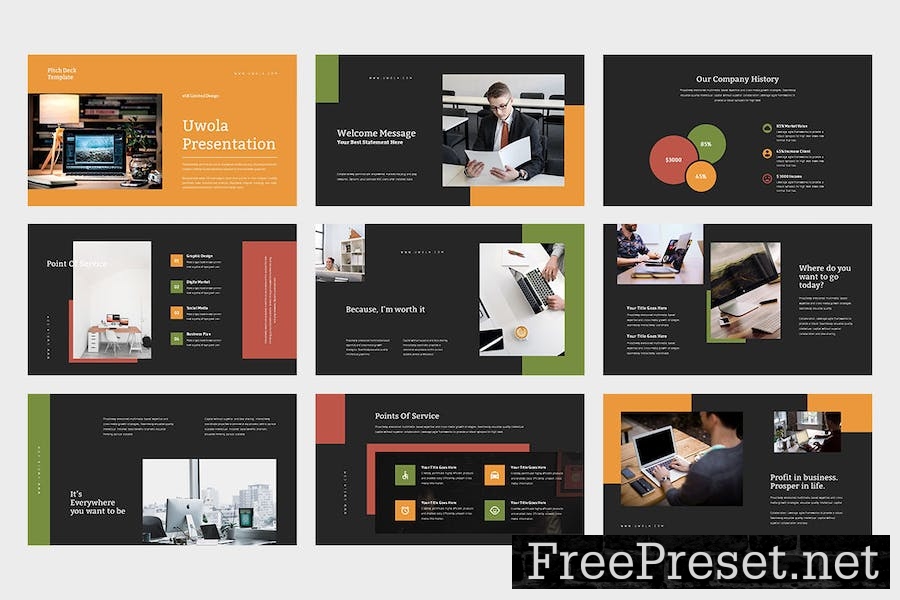 Uwola : Pitch Deck Business Google Slides Template 58HN9ZE