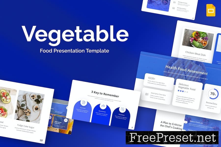 Vegetable Blue Modern Food Google Slides 3LWN3QR