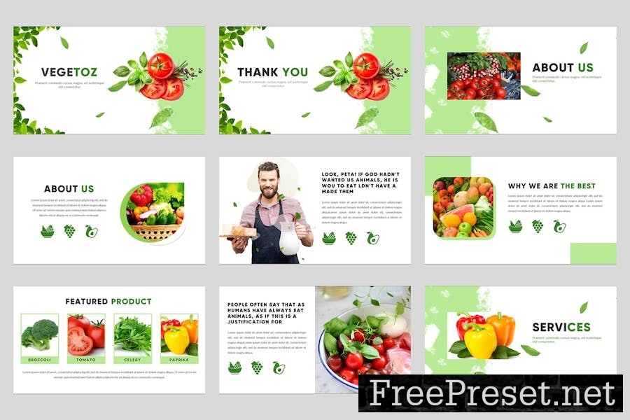 Vegetoz - Healthy Food Google Slides Template EVNL68B