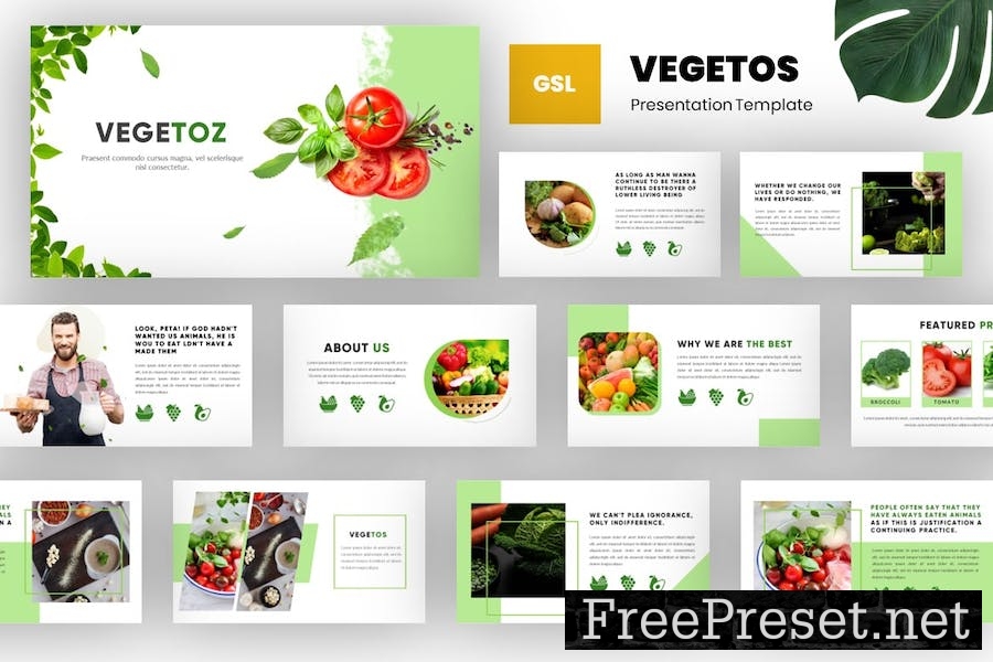 Vegetoz - Healthy Food Google Slides Template EVNL68B