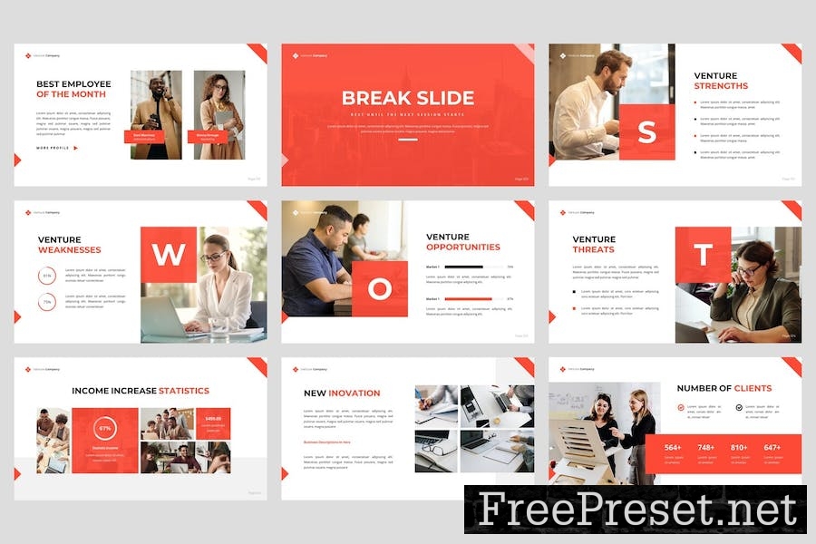 Venture - Business & Startup Google Slide Template 39RKBTD