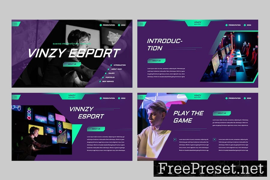 VINZY - Esport & Gaming Google Slides F278JMK