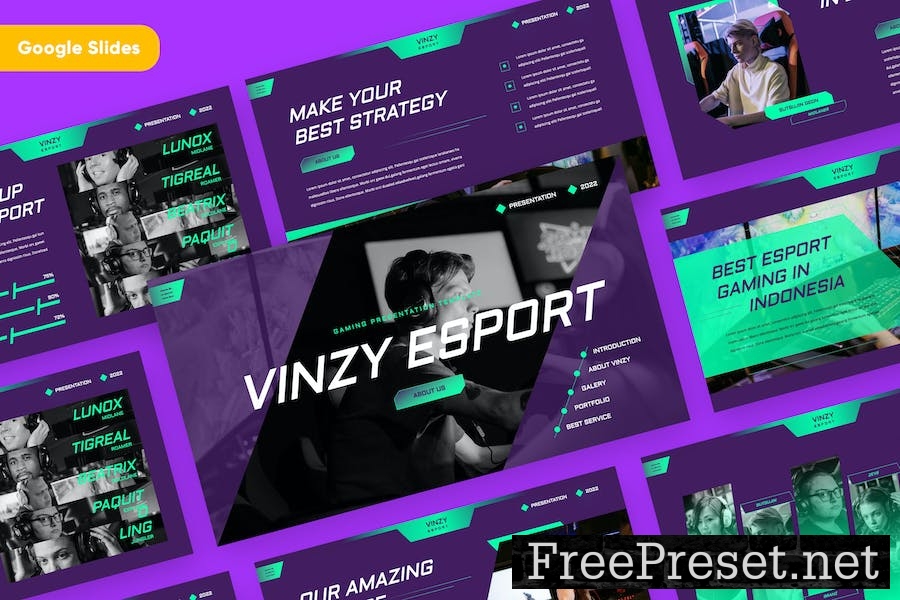 VINZY - Esport & Gaming Google Slides F278JMK