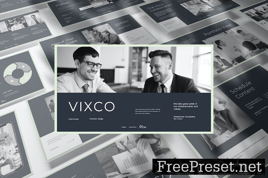 Vixco Business Presentation Google Slide Template HHNGEBR