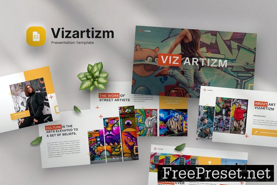 Vizartizm - Pop Art Google Slides Template LZHFE3Z