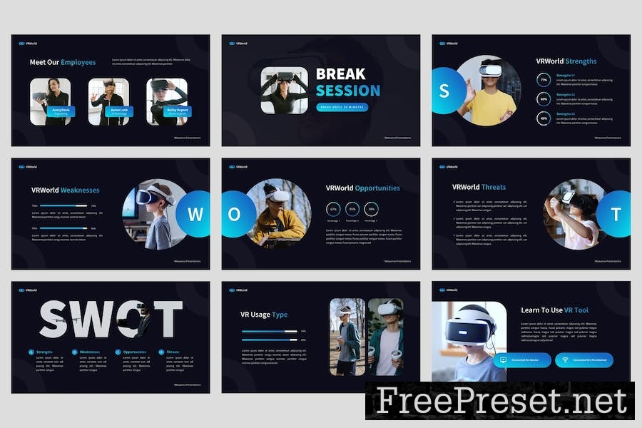 VRWorld - Virtual Reality Google Slides Template SYUAXSJ