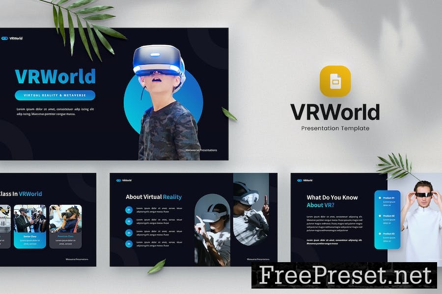 VRWorld - Virtual Reality Google Slides Template SYUAXSJ