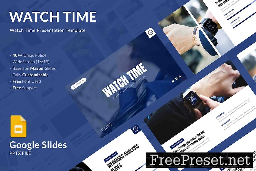 Watch Time - Watch Product Google Slides Template 9HNMYEJ