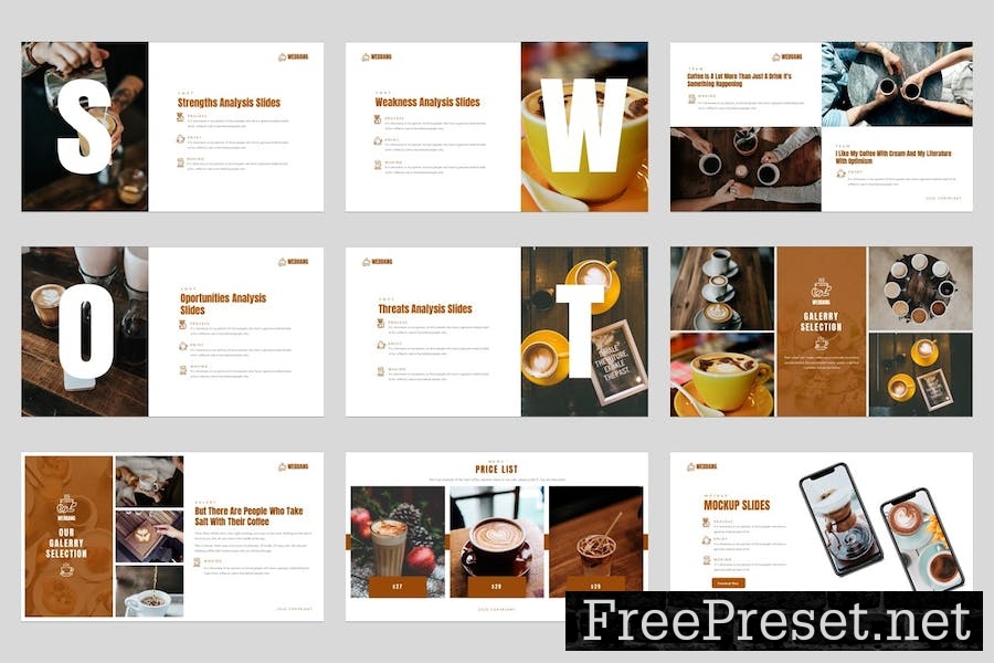 Weddang - Coffe Shop Google Slides Template 282C2EL