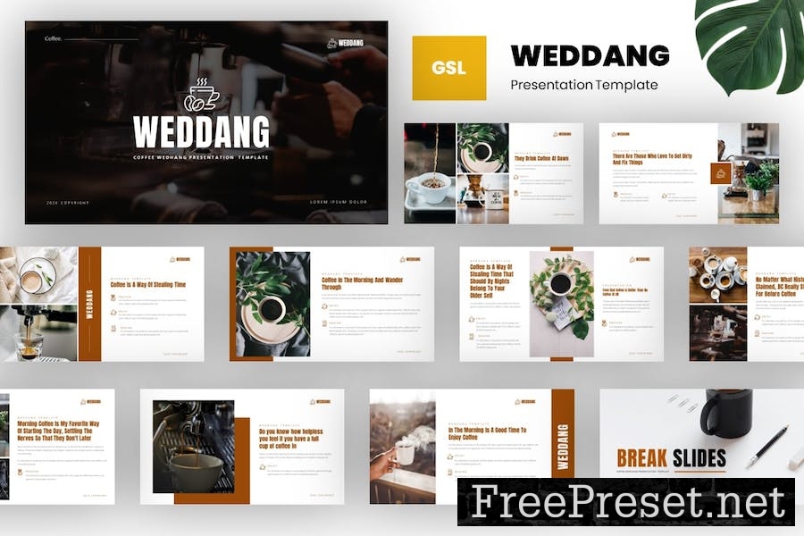 Weddang - Coffe Shop Google Slides Template 282C2EL