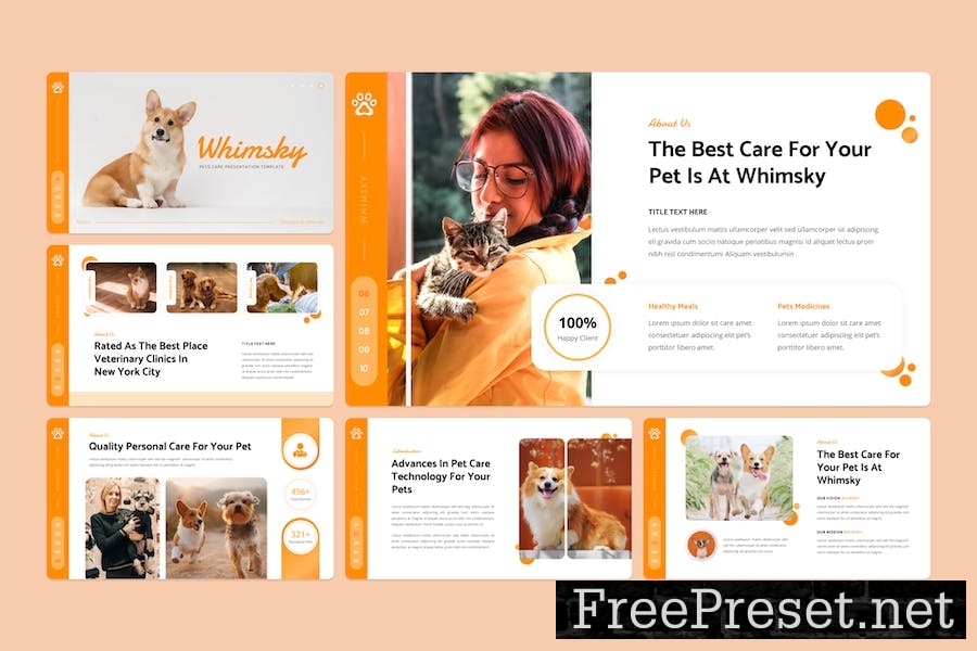 Whimsky - Pets Care Google Slide Template V25WKCA