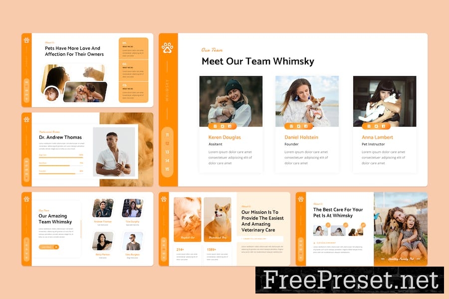 Whimsky - Pets Care Google Slide Template V25WKCA