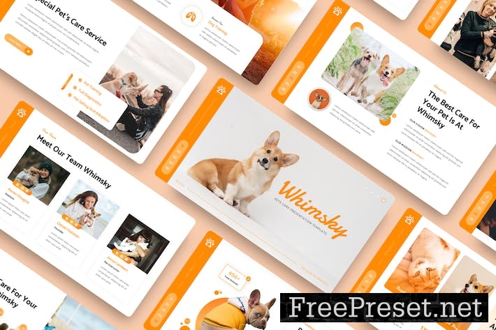 Whimsky - Pets Care Google Slide Template V25WKCA