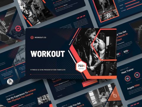 Workout - Fitness & Gym Google Slide Template T4BCJZK