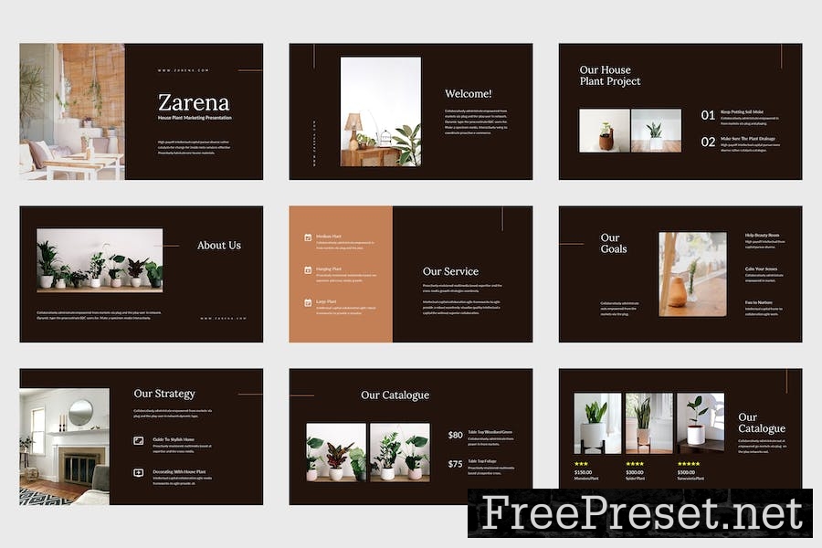 Zarena - House Plant Google Slides Template SF37E8N