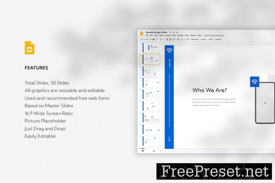 Zenaida - Business Google Slides Template UA4ADF9