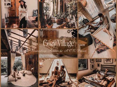 12 Cozy Village Photoshop Actions