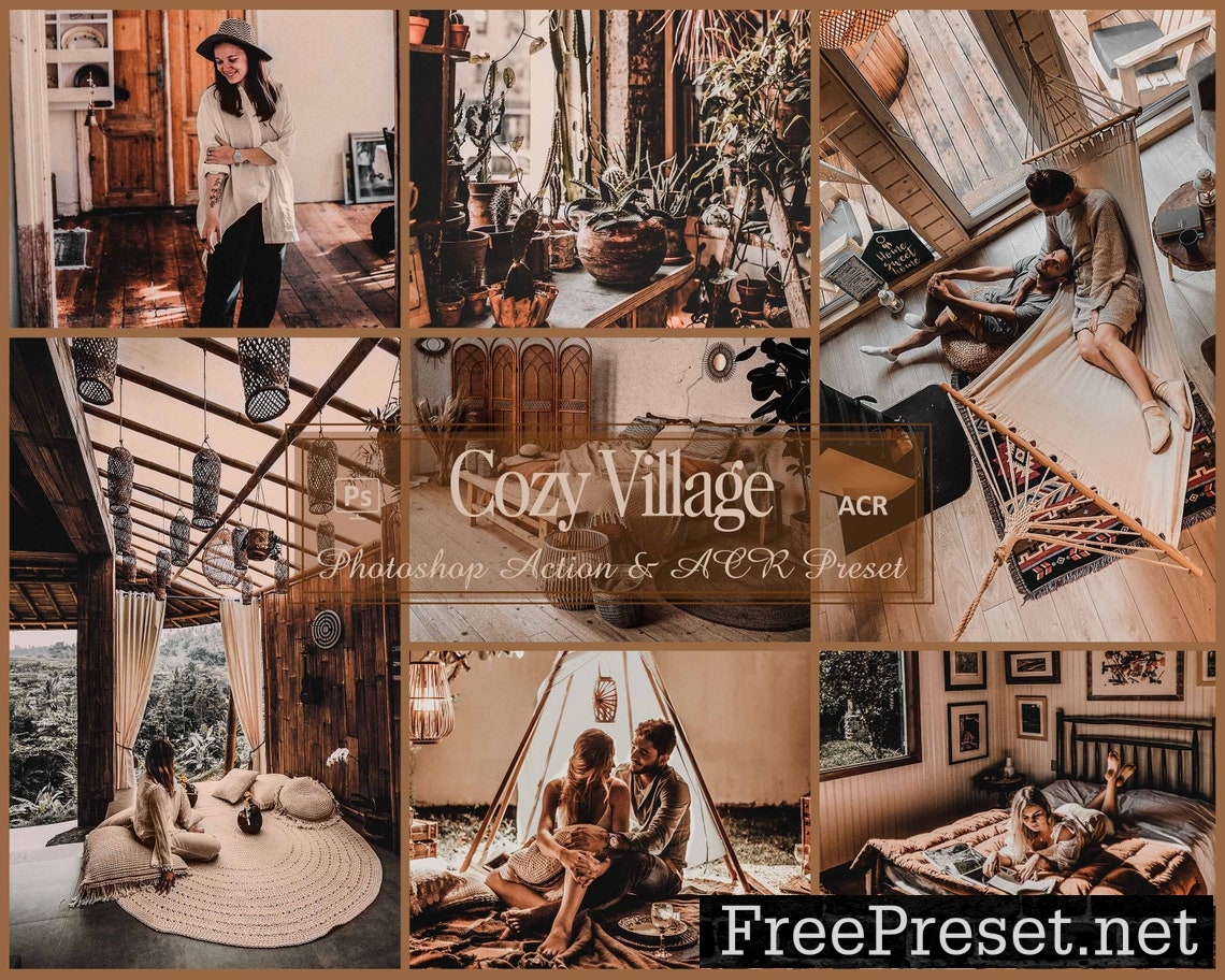12 Cozy Village Photoshop Actions