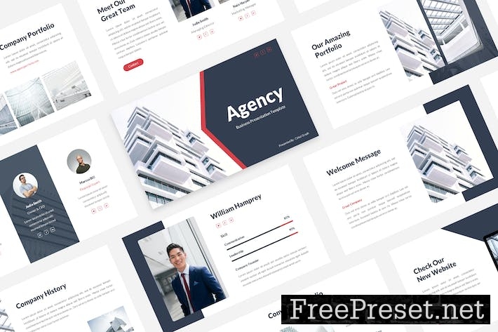 Agency - Business PowerPoint Template J454R4R