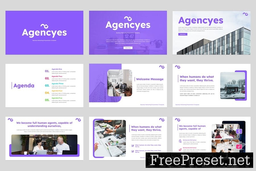 Agencyes Business Marketing Google Slides Template KZHC2E3