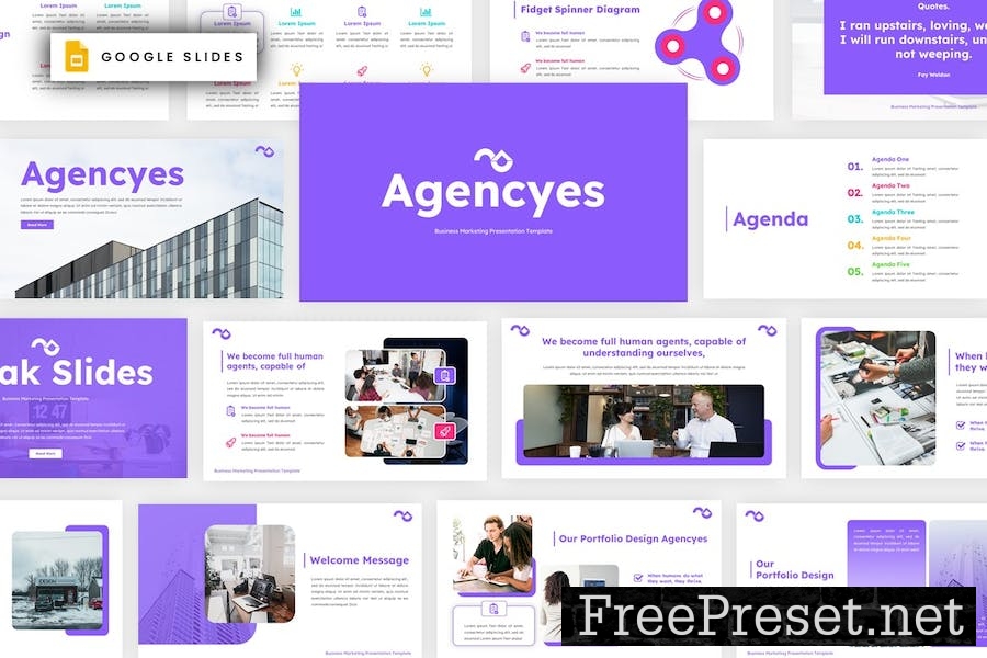 Agencyes Business Marketing Google Slides Template KZHC2E3