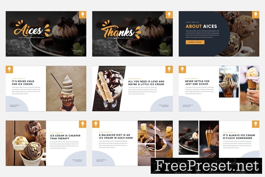 Aices - Ice Cream & Food Keynote Template RSJFK7P