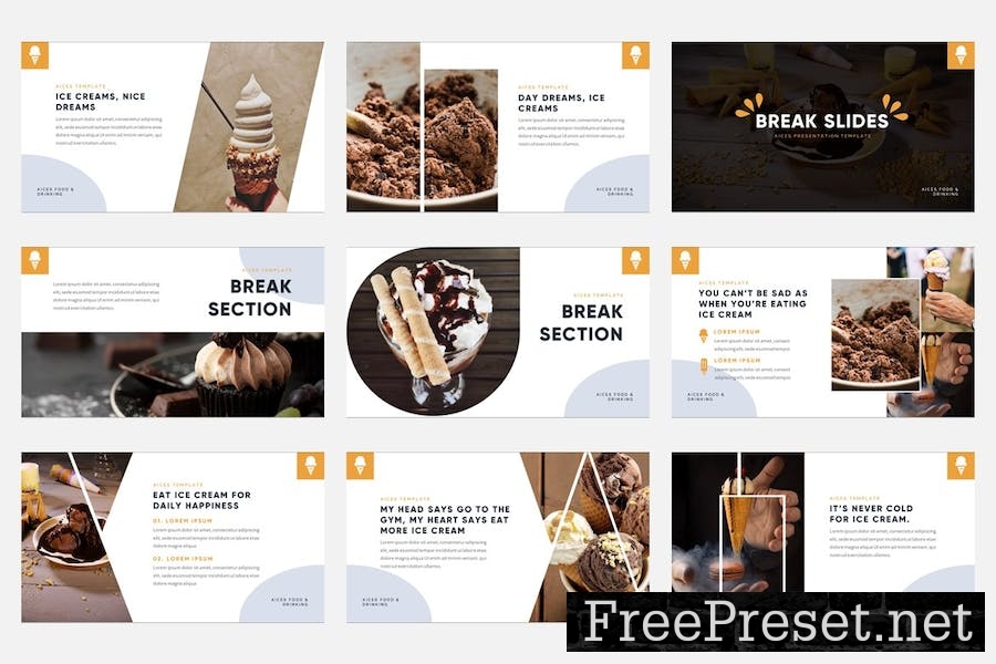 Aices - Ice Cream & Food Keynote Template RSJFK7P