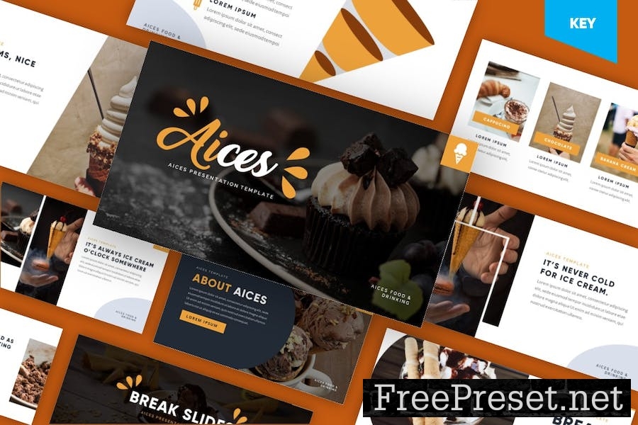 Aices - Ice Cream & Food Keynote Template RSJFK7P