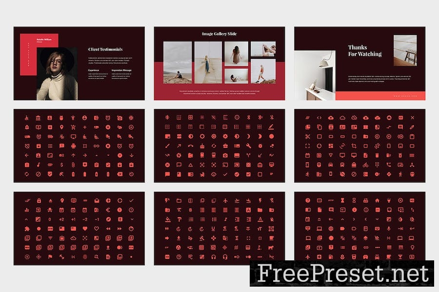 Akova : Creative Red Keynote Template C3UYFVJ