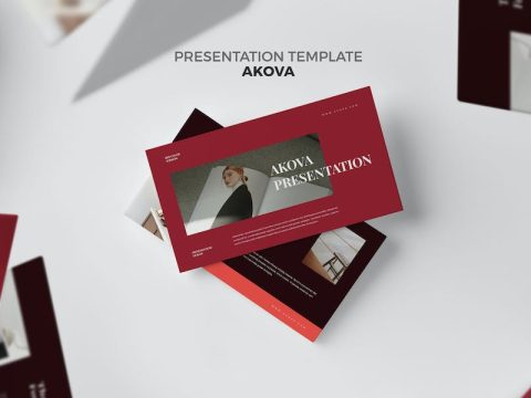 Akova : Creative Red Keynote Template C3UYFVJ