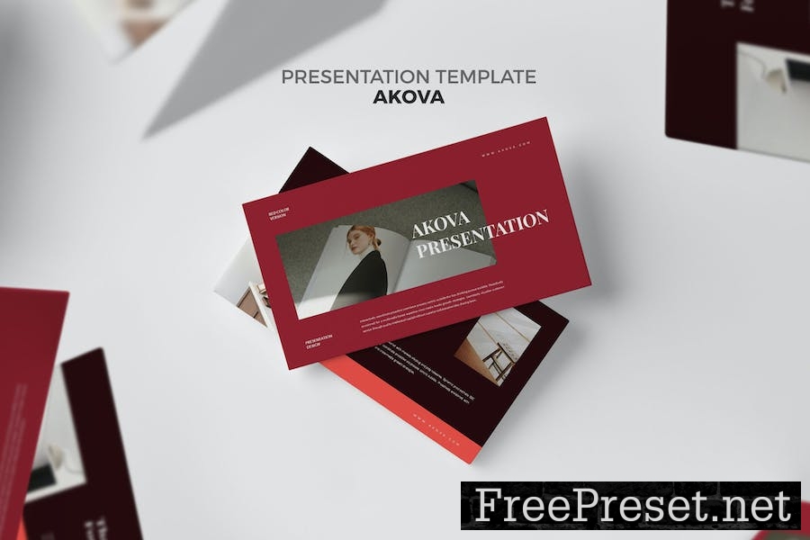 Akova : Creative Red Keynote Template C3UYFVJ