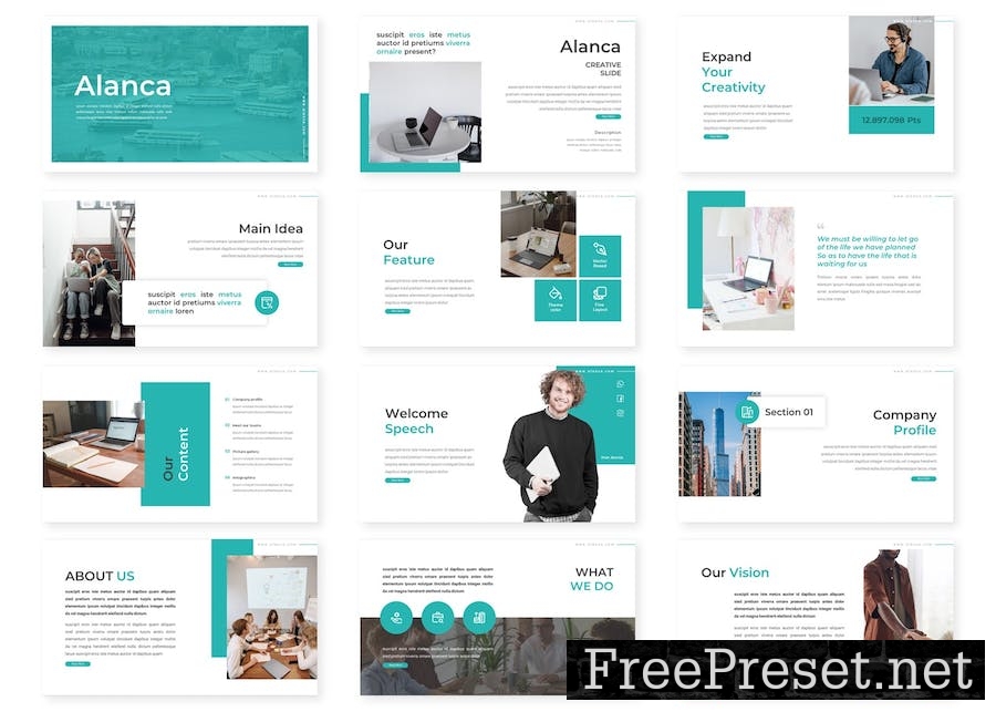 Alanca - Google Slide Template Q55C57B