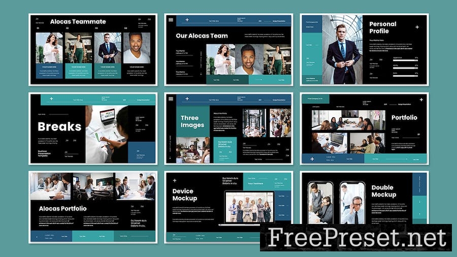 Alocas Business Presentation Google Slide Template DQ69PRP