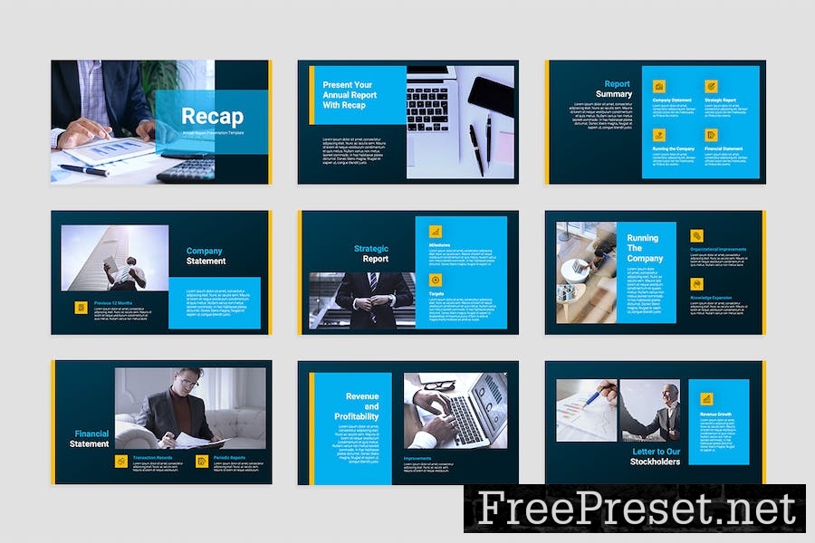 Annual Report Slides Presentation Template GKXBVFS