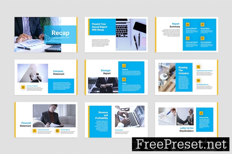 Annual Report Slides Presentation Template GKXBVFS