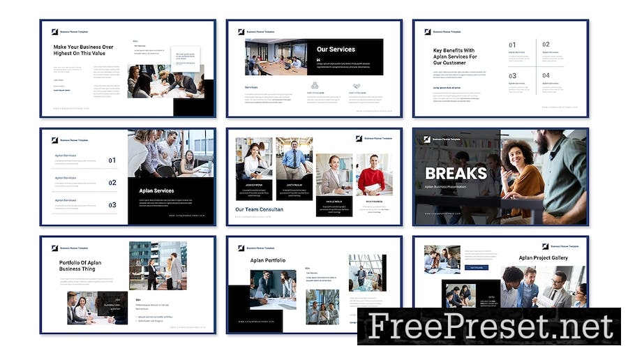 Aplan Business Presentation Google Slide Template WA5YZJS